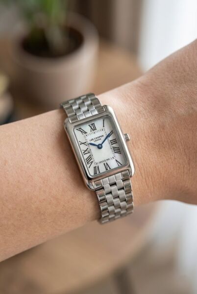 Lee Cooper Dikdörtgen Kasa Kadın Kol Saati | 21 mm Çelik Kasa, Çelik Kordon, Sedef Kadran