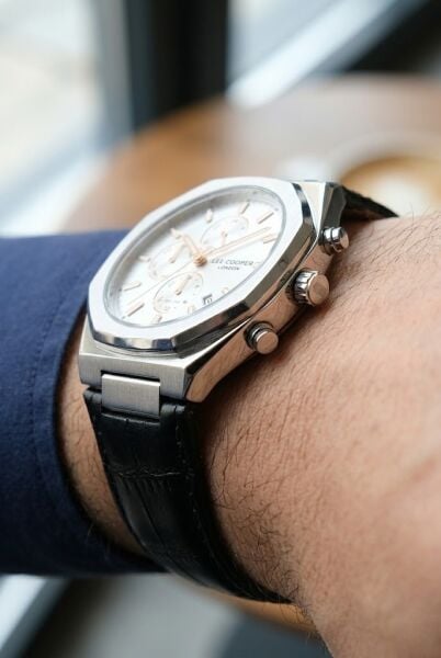 Lee Cooper Gri Kasa Erkek Kol Saati | 43 mm Çelik Kasa, Siyah Deri Kordon, Gri Kadran