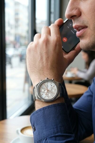 Lee Cooper Gri Kasa Erkek Kol Saati | 43 mm Çelik Kasa, Siyah Deri Kordon, Gri Kadran