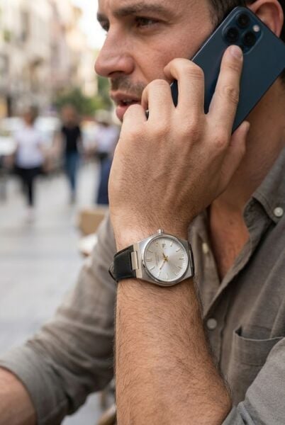 Lee Cooper Vintage Tasarım Erkek Kol Saati | 39 mm Çelik Kasa, Siyah Deri Kordon, Gri Kadran