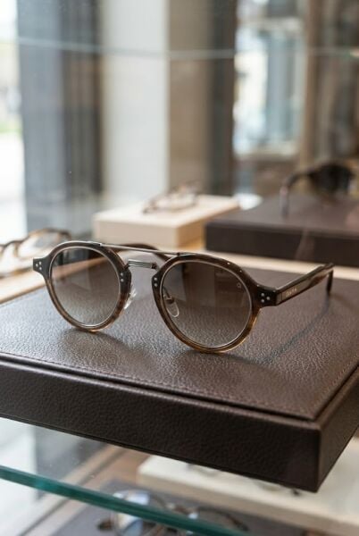 Quantum Kahverengi Desenli Unisex Güneş Gözlüğü | 47 mm Asetat Çerçeve, Kahve Polarize Cam