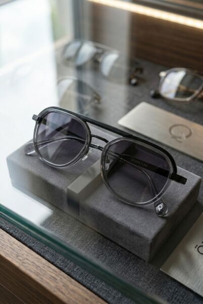 Quantum Unisex Güneş Gözlüğü | 49 mm Asetat-Çelik Çerçeve, Füme Polarize Cam