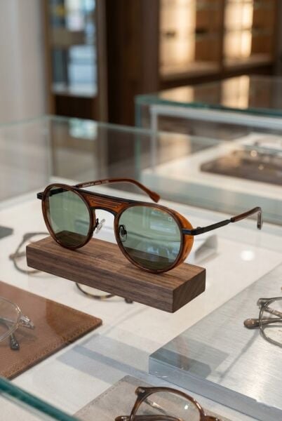 Quantum Turuncu Unisex Güneş Gözlüğü | 48 mm Asetat-Çelik Çerçeve, Yeşil Polarize Cam