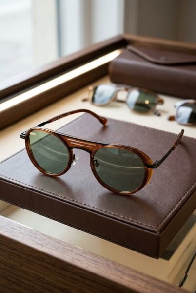 Quantum Turuncu Unisex Güneş Gözlüğü | 48 mm Asetat-Çelik Çerçeve, Yeşil Polarize Cam