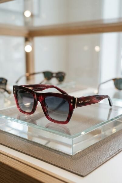 Quantum Kırmızı Kadın Güneş Gözlüğü | 51 mm Asetat Çerçeve, Füme Polarize Cam