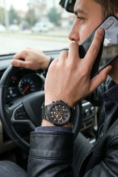 Fiesta Siyah Spor Erkek Kol Saati |  46 mm Çelik Kasa, Çelik Siyah Kordon, Safir Cam, 5ATM Su Geçirmez