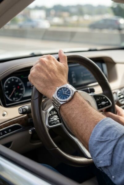 Beverly Hills Polo Club Gümüş Geometrik Kasa Erkek Kol Saati | 39 mm Çelik Kasa, Gümüş Çelik Kordon, Lacivert Kadran