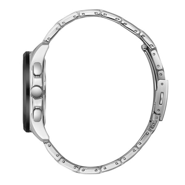 Beverly Hills Polo Club  Gümüş - Siyah Yuvarlak Kasa Erkek Kol Saati | 44 mm Çelik Kasa