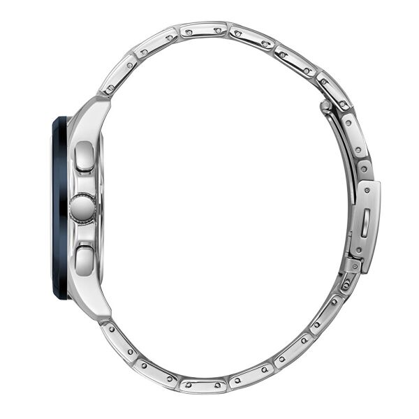 Beverly Hills Polo Club Gümüş Yuvarlak Kasa Erkek Kol Saati | 44 mm Çelik Kasa, Gümüş Çelik Kordon