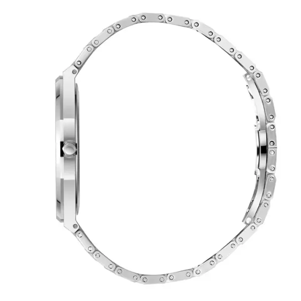 Beverly Hills Polo Club Gümüş Geometrik Kasa Erkek Kol Saati | 39 mm Çelik Kasa, Açık Mavi Kadran