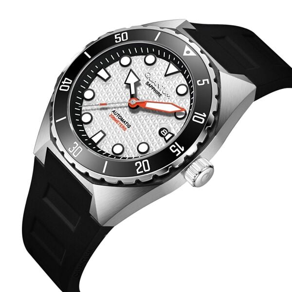 Quantum Barracuda Otomatik Erkek Kol Saati | 46 mm Kasa, Siyah Silikon Kordon, Safir Cam