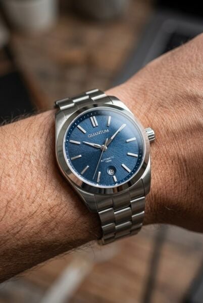 Quantum Lacivert Kadran Erkek Kol Saati | 41 mm Paslanmaz Çelik Kasa, Otomatik, Safir Cam