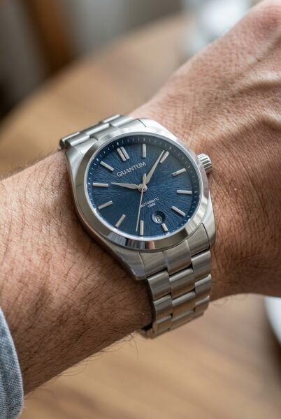 Quantum Lacivert Kadran Erkek Kol Saati | 41 mm Paslanmaz Çelik Kasa, Otomatik, Safir Cam