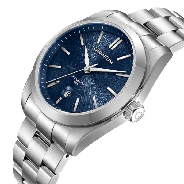 Quantum Lacivert Kadran Erkek Kol Saati | 41 mm Paslanmaz Çelik Kasa, Otomatik, Safir Cam