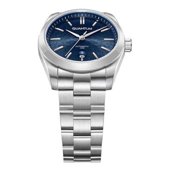 Quantum Lacivert Kadran Erkek Kol Saati | 41 mm Paslanmaz Çelik Kasa, Otomatik, Safir Cam