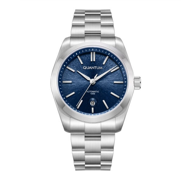 Quantum Lacivert Kadran Erkek Kol Saati | 41 mm Paslanmaz Çelik Kasa, Otomatik, Safir Cam