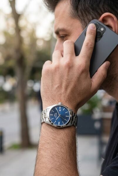 Slazenger Gümüş Erkek Kol Saati | 42 mm Paslanmaz Çelik Kasa, Lacivert Kadran