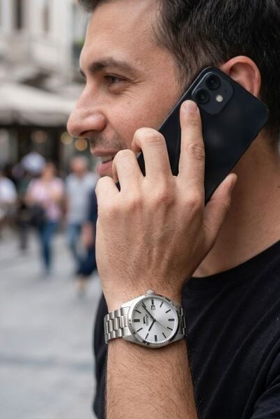 Slazenger Gümüş Erkek Kol Saati | 42 mm Paslanmaz Çelik Kasa, Gümüş Kadran