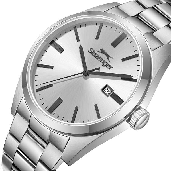 Slazenger Gümüş Erkek Kol Saati | 42 mm Paslanmaz Çelik Kasa, Gümüş Kadran