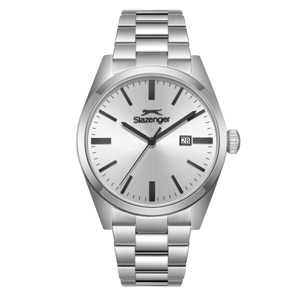 Slazenger Gümüş Erkek Kol Saati | 42 mm Paslanmaz Çelik Kasa, Gümüş Kadran