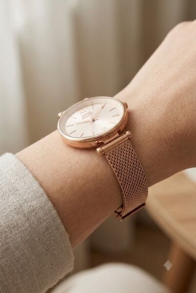 Slazenger Rosegold Kadın Kol Saati | 31 mm Yuvarlak Kasa, Hasır Kordon, Rosegold Kadran