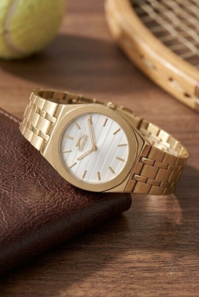 Slazenger Altın Kadın Kol Saati | 30 mm Paslanmaz Çelik Kasa, Gümüş Kadran