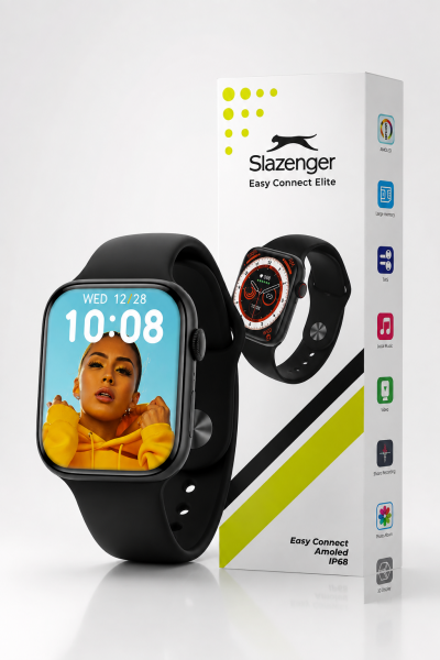 Slazenger Easy Connect Elite Siyah Akıllı Saat AMOLED Ekran IP68