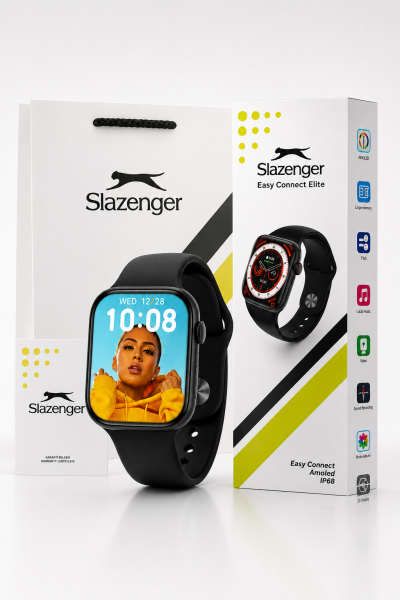 Slazenger Easy Connect Elite Siyah Akıllı Saat AMOLED Ekran IP68