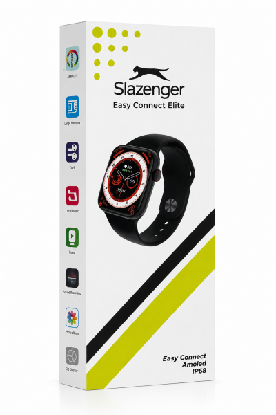 Slazenger Easy Connect Elite Siyah Akıllı Saat AMOLED Ekran IP68