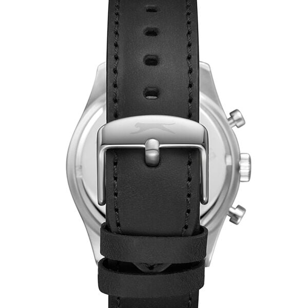 Slazenger Siyah Erkek Kol Saati | 43 mm Kasa, Siyah Deri Kordon, Siyah Kadran