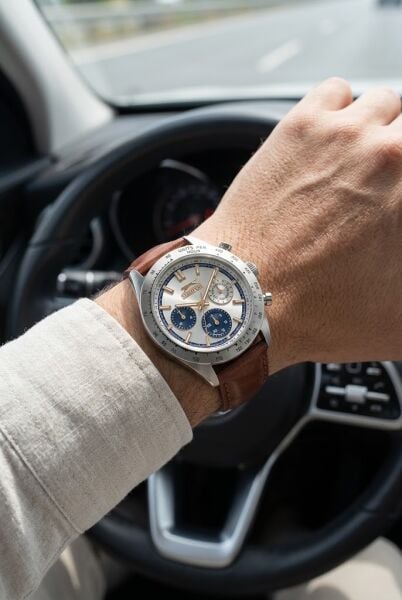 Slazenger Gümüş Kasa Kahverengi Deri Erkek Kol Saati | 43 mm Mineral Cam