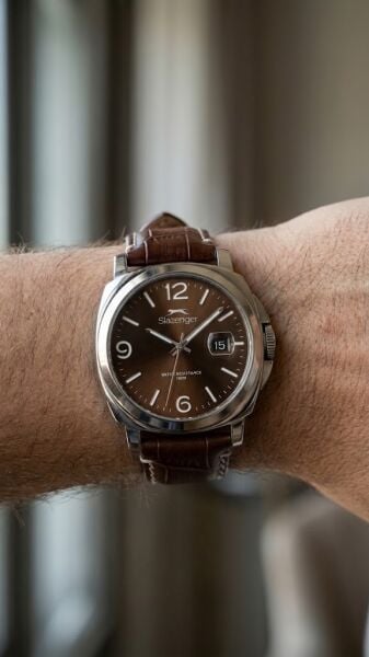 Slazenger Kahverengi Kadran Deri Kordon Erkek Kol Saati | 40 mm ve 10 ATM