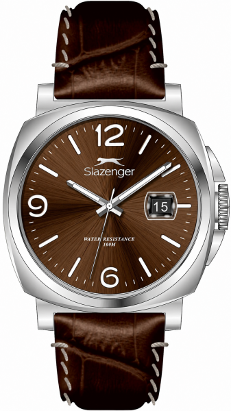 Slazenger Kahverengi Kadran Deri Kordon Erkek Kol Saati | 40 mm ve 10 ATM