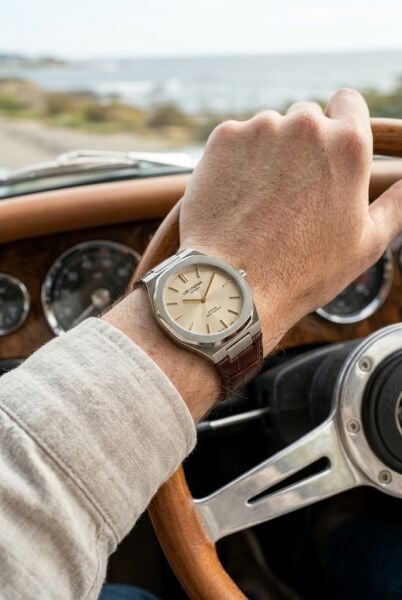 Lee Cooper Gümüş Kasa Erkek Kol Saati | 42 mm Paslanmaz Çelik Kasa, Kahverengi Deri Kordon