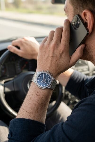 Lee Cooper Gümüş Erkek Kol Saati | 42 mm Paslanmaz Çelik Kasa, Lacivert Kadran