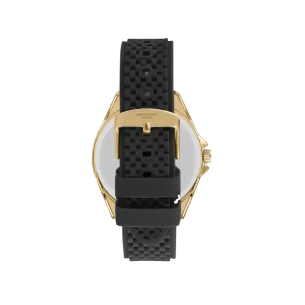 Lee Cooper Rosegold-Siyah Erkek Kol Saati | 45 mm Paslanmaz Çelik Kasa, Siyah Silikon Kordon