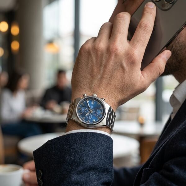 Lee Cooper Gümüş Erkek Kol Saati | 43 mm Paslanmaz Çelik Kasa, Lacivert Kadran