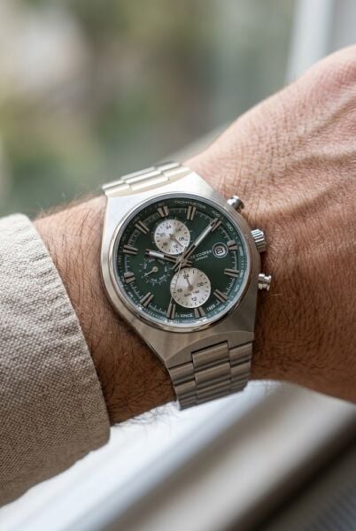 Lee Cooper Gümüş Erkek Kol Saati | 43 mm Paslanmaz Çelik Kasa, Koyu Yeşil Kadran
