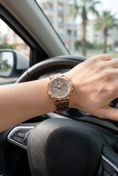 Slazenger Rosegold Kadın Kol Saati | 39 mm Paslanmaz Çelik Kasa, Beyaz Kadran