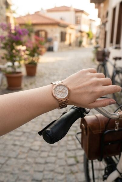 Slazenger Rosegold Kadın Kol Saati | 39 mm Paslanmaz Çelik Kasa, Beyaz Kadran
