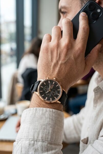 Slazenger Rose Gold Siyah Erkek Kol Saati | 46 mm Paslanmaz Çelik Kasa, Silikon Kordon, 5 ATM
