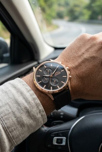 Slazenger Rose Gold Siyah Erkek Kol Saati | 46 mm Paslanmaz Çelik Kasa, Silikon Kordon, 5 ATM