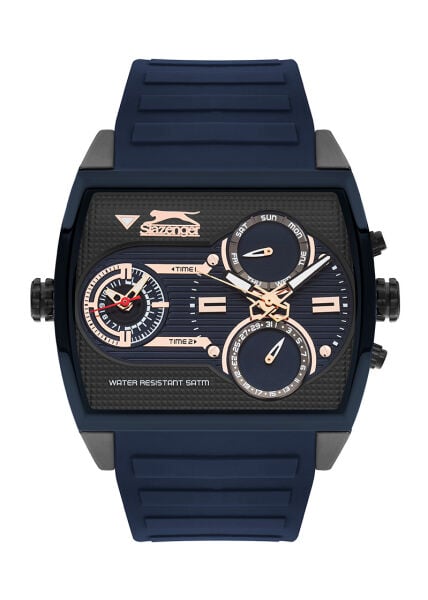 Slazenger Lacivert Erkek Kol Saati | 50 mm Paslanmaz Çelik Kasa, Silikon Kordon