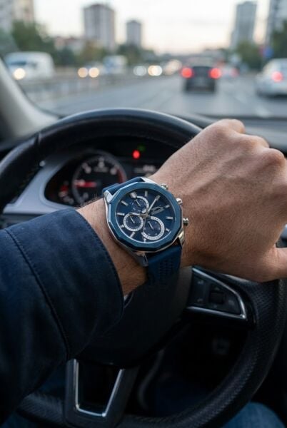 Slazenger Lacivert Erkek Kol Saati | 45 mm Paslanmaz Çelik Kasa, Silikon Kordon