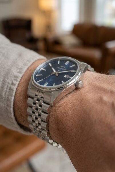 Slazenger Lacivert Kadranlı Gümüş Erkek Kol Saati | 41 mm Paslanmaz Çelik Kasa, Çelik Kordon, 10 ATM
