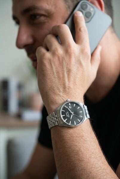 Slazenger Gümüş Erkek Kol Saati | 41 mm Paslanmaz Çelik Kasa, Siyah Kadran, Şık ve Klasik