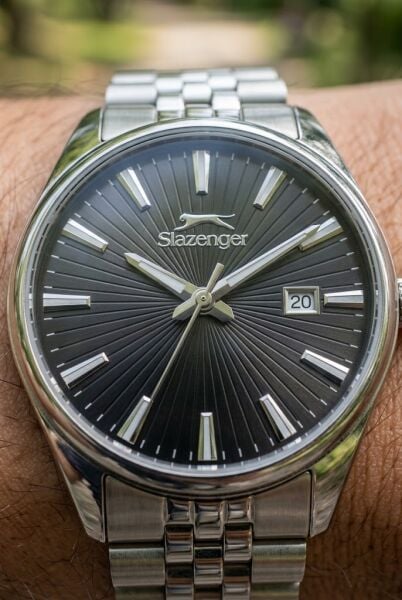 Slazenger Gümüş Erkek Kol Saati | 41 mm Paslanmaz Çelik Kasa, Siyah Kadran, Şık ve Klasik
