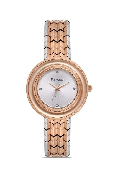 Ferrucci Rose-Gümüş Kadın Kol Saati | 33 mm Estetik Tasarım, Şık ve Modern