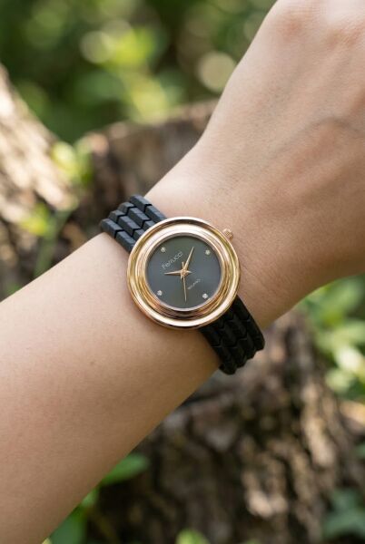 Ferrucci Rose-Siyah Kadın Kol Saati | 33 mm Modern Tasarım, Şık ve Estetik Görünüm