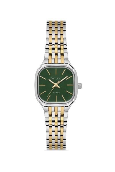 Ferrucci Şık ve Modern Kadın Kol Saati | 23 mm Çelik Kordon, Yeşil Kadran